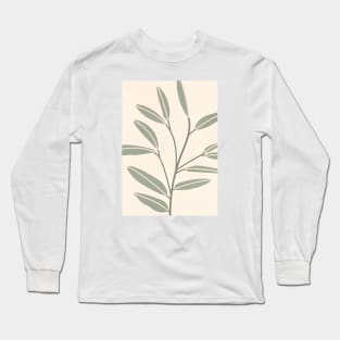 Mid Century, Modern Artwork, Plant Leaves, Beige 1 Long Sleeve T-Shirt